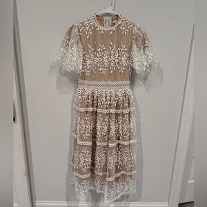 Ivy City Co Embroidered Tulle Sicily Midi Dress